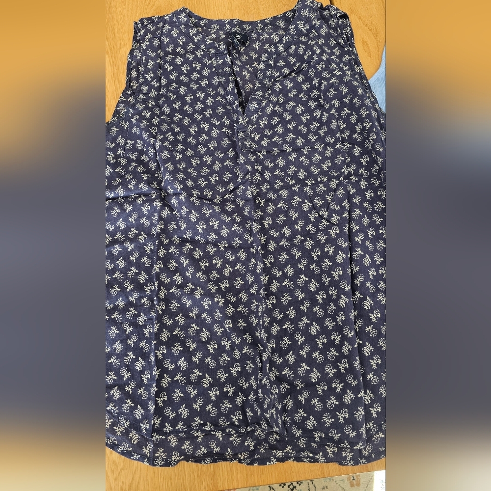 GAP Dark Blue Floral Top